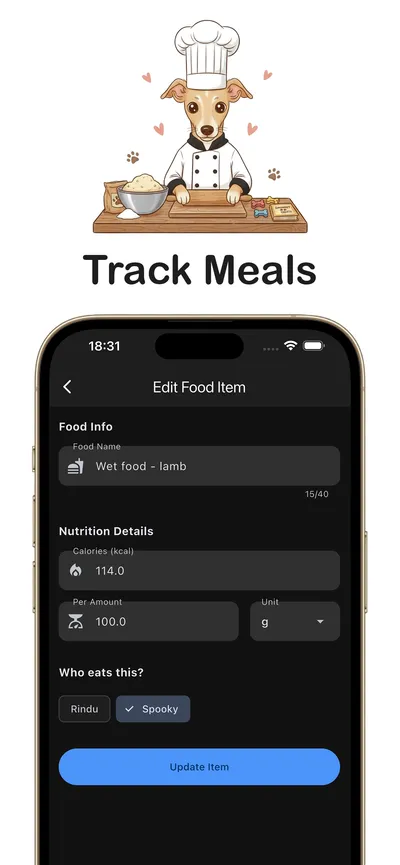 Add Food Item Page - Track Every Meal